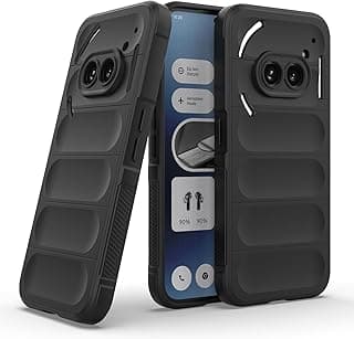 جراب حماية كامل لهاتف Nothing Phone 2A مع حماية للكاميرا من السيليكون المقوى ومبطن من الداخل - أسود