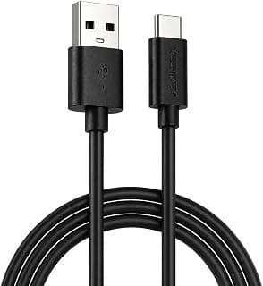 KX 3646 USB Type-C Cable, 2M Fast Charging Nylon Cable, 480 Mbps Data Transfer, Black