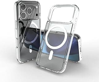 جراب مغناطيسي لهاتف iPhone 17 Pro مقاس 6.3 بوصة متوافق مع MagSafe، جراب هاتف محمول مقاوم للصدمات وممتص للصدمات، ظهر شفاف مضاد للخدش (شفاف)