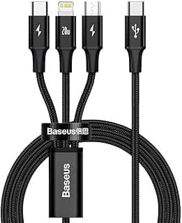 New 20W 3in1 Rapid Charging 【Type-C 】TO【Type-C + Lightning + Micro】 for Apple iPhone 14 Pro Max, 13, 12, 11, XMax, 7, 8 Plus - 1.5 Meter