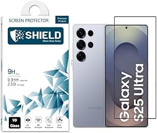 Screen protector for Samsung S25 Ultra Original From (SHIELD) 9D Glass Diamond Shield Tempered Glass. Strongest ever, full coverage, 4K clarity, ultra-fast fingerprint support & easy to install