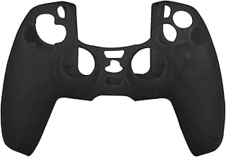 Hikfly PS5 Controller Skin, Silicone Cover for Sony PlayStation5 Controller Grip Skin Protector Faceplates Kits Video Games(1x Black cover with 4 x Thumb Grips Caps)