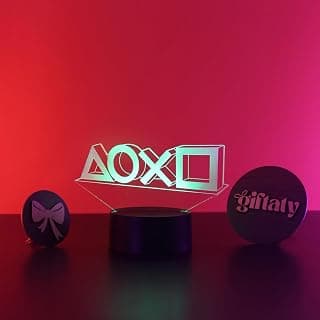 Gaming Controller LED Illusion Desk Lamp – 3D Game Icon Acrylic Night Light, USB Powered Warm White Gaming Room Setup Decor, Unique Birthday Gift for Boys Gaming Fans