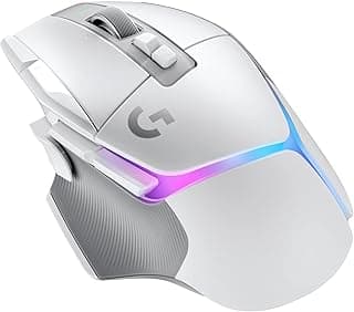 ماوس العاب لاسلكي ضوئي G502 X لايت سبيد بلس من لوجيتك بإضاءة ملونة RGB مع مفاتيح لايت فورس وخاصية هايبرد لايت سينك ومستشعر العاب هيرو 25K متوافق مع الكمبيوتر الشخصي وماك وويندوز - ابيض