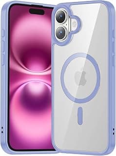 Magnetic Case for iPhone 17 Compatible with MagSafe, Shockproof Phone Bumper Cover, Solid Color Matte TPU Frame, Anti-Scratch Clear Back (Baby blue)