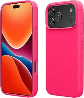 Case Compatible with Apple iPhone 17 Pro MAX Case – TPU and Silicone Anti-Shock Case – Suitable for Wireless Charging – Neon Pink