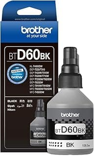 Brother genuine btd60bk ultra high yield black ink bottle for ink tank printers, 108 ml