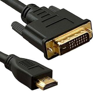 كيبل HDMI الى DVI بطول 1 متر، دقة UHD 4K، دقة FHD 1080p، v1.4، وصلة DVI-D مزدوجة 24+1 دبوس، مطلي بالذهب عيار 24 قيراط