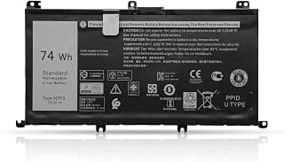 K KYUER 74Wh 357F9 Laptop Primary Replacement Battery for Dell Inspiron 15 7000 7566 7567 7557 7559 5576 5577 INS15PD-1548B 1548R 1748B 1748R 2548R 2548B 27 48R 0GF. J6 71JF4 Gaming Notebook Battery