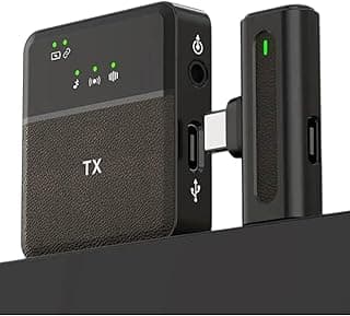 ميكروفون لافالير SX8 لاسلكي بخاصية إلغاء الضوضاء نظام ميكروفون لاسلكي كوبونيك متوافق مع منفذ نوع سي/لايتنينج، لمقاطع الفيديو/الريلز/المقاطع القصيرة/ مدونات الفيديو/ الاجتماعات/ التدريس SX8 for Type-C