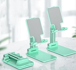 Phone Stand Foldable Adjustable Desktop Mobile Holder Universal Tablet Stand Compatible Smartphone iPad Portable Non-Slip for Desk Office Home Green