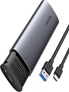 حاوية SSD M.2 ساتا NGFF من يوجرين، الومنيوم USB 3.1 الجيل الثاني الى مفتاح بي 5 جيجابايت في الثانية مع محرك خارجي UASP متوافق مع سامسونج دبليو دي كروشال كينغستون فري 2280 2260 2242 2230