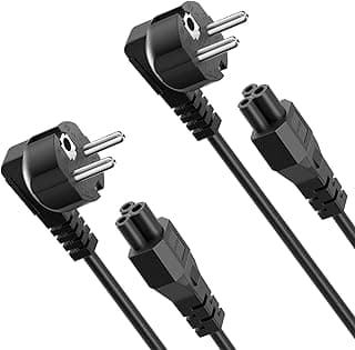 سي واي دي كابل C5 طول 1.8 متر، عبوة من 2 كابل طاقة يورو 3-Pin، كابل طاقة AC 3-Pin، 10A-16A 250V للابتوب، طابعات، وشاشات LED