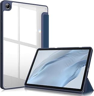 Hybrid Case for Samsung Galaxy Tab A9 Plus 11 Inch 2023 - Shockproof Protective Case with Transparent Hard Shell on the Back for Tablet A9+ SM-X210/X216/X218, Navy