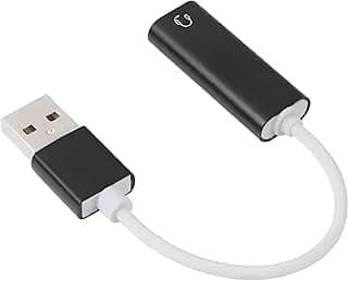 كرت صوت خارجي USB محيطي 7.1 افتراضي، محول صوت 3.5mm يعمل مباشرة على الكمبيوتر واللابتوب