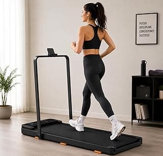City Star Treadmill Collapsible, Walking Pad 3 in 1- SPAX APP free and Remote Control and LED Screen, 5 Years Warranty -Foldable Home Under Desk -Office - Space Saving -1-8 KM/H -Installation-Free
