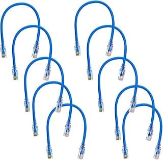 عدد 10 قطع كابل شبكة OHM Cat6.0 بطول 0.25 متر - أزرق