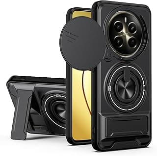 Case Cover Shock Resistant UNBLACK Protect Camera TPU + PC With KickStand Compatible with Realme 12 Pro/Realme 12 Pro Plus/Realme P1 Pro (Black)