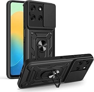 جراب حماية مقاوم للصدمات UNBLACK مع غطاء منزلق للكاميرا CamShield من TPU + PC متوافق مع Moto G56 (أسود)