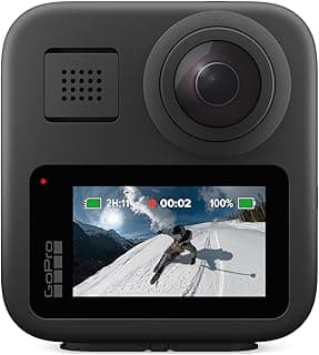 كاميرا اكشن MAX - مقاومة للماء 360 + تقليدية مع شاشة لمس، فيديو 5.6K30 HD، صور 16.6MP 360، بث مباشر 1080p، تثبيت للصورة
