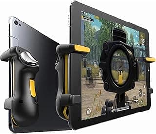 GQ Tablet Game Controller Trigger, Rapid Fire Gaming Grip for iPad/Android Tablets, 4-Finger Joystick L1R1 Shooter for Mobile Games