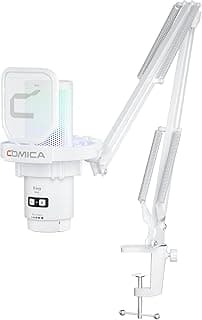 Uni RGB Condenser USB Microphone with Shock Mount for Gaming（White）