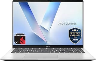 لاب توب فيفوبوك 16 سلسلة X1607QA-MB054W بمعالج سناب دراجون® X X1 وذاكرة 16GB DDR5 تخزين 1TB SSD وبطاقة رسومات كوالكوم ادرينو شاشة FHD+ بمعدل تحديث 60 هرتز بنظام تشغيل ويندوز 11 من اسوس