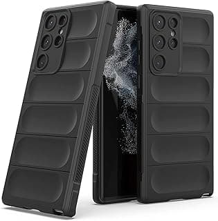 Pump Silicon Case Microfiber Lining with Camera Protection For Samsung Galaxy S22 Ultra 5G (Black)