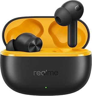 Buds T200 Lite Bluetooth in Ear Earbuds,4 Mic, AI ENC for Calls,48 Hours Total Playback with Fast Charging and Low Latency Gaming TWS,Google Fast Pair, with mic (Volt Black)