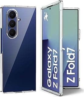 غطاء لهاتف سامسونج Galaxy Z Fold 7 5G، جراب سيليكون نحيف شفاف ناعم من TPU + PC ممتص للصدمات غطاء فائق النحافة لهاتف Galaxy Z Fold7 5G