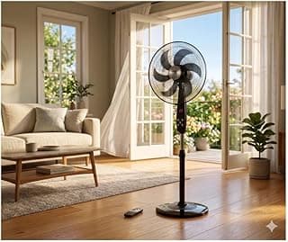 ONE LIFE مروحة ستاند SF319-D، 18 بوصة، 6 ريش، 3 سرعات، مع جهاز تحكم عن بُعد