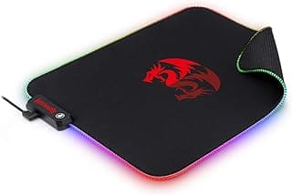 قاعدة ماوس P026 RGB من ريدراجون، قماش ناعم، قاعدة مطاطية غير قابلة للانزلاق، حواف مخيطة (330 × 260 × 3 ملم)