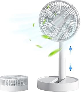 Mini Desk Fan USB Personal Folding Fan 360 Degree Rotation Height Adjustable for Home Office Study Table (Green)