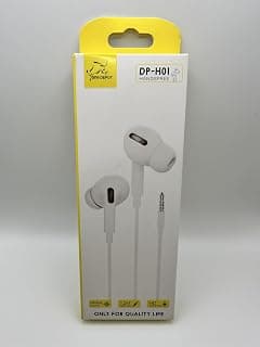 One Depot DP-H01 Wired Earphones with Mic, 3.5mm Modern In-Ear Handfree - سماعة سلك هاند فري أبيض