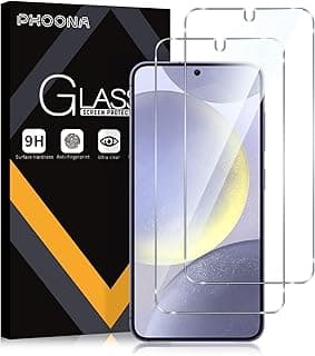 عبوة من 2 اسكرينة حماية زجاج مقوى لهاتف سامسونج Galaxy S24 5G، صلابة 9H، شفافية فائقة، مضاد للخدش، سهل التركيب