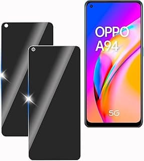 عبوة من 2 اسكرينة خصوصية لهاتف Oppo A94 5G، اسكرينة حماية خصوصية مضادة للتجسس، زجاج مقوى مضاد للتجسس، فيلم خصوصية، صلابة 9H، مضادة للخدش، مضادة للصدمات