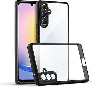 متوافق مع سامسونج Galaxy A17 / A26 5G، جراب شفاف، حماية عسكرية ضد الصدمات والاصفرار، جراب هاتف نحيف مع حماية كاملة للكاميرا (أسود)