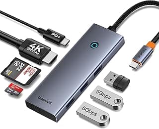 موزع 7 في 1 UltraJoy Series من USB-C إلى HDMI USB/PD/SD/TF، رمادي