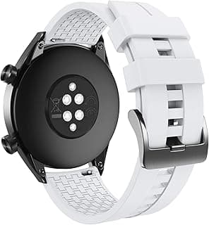 Silicone Wristbands Compatible with Huawei Watch GT 2e/GT 2 46 mm/GT 2 Pro Wristband, 22 mm Replacement Strap for Huawei Watch GT Active Smart Watch, White