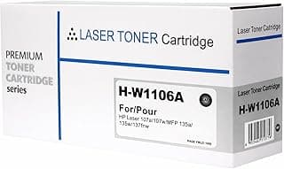 Premium Toner Cartridge Compatible Laser Toner Cartridge W1106A Black for HP Laser 107a/107w/MFP 135a/135w/137fnw, 1000 pages