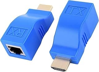 محول موسع HDMI إلى RJ45 مكرر شبكة عبر Cat 5e/6 دقة 1080p حتى 30 متر، لشاشات HDTV 4K/2K/1080p، متوافق مع أجهزة العرض
