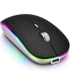 ماوس Offbeat Dash لاسلكي مزدوج بلوتوث 5.1+5.0 و2.4GHz، قابل للشحن بمنفذ Type-C، كليك صامت، يدعم التوصيل بـ 3 أجهزة، ويندوز، ماك، iOS، أندرويد