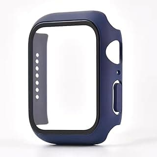 جراب حماية لابل واتش 45mm مع واقي شاشة زجاجي مدمج، حماية 360 درجة ضد الصدمات والخدش، تصميم دقيق وسهل التركيب (كحلي)