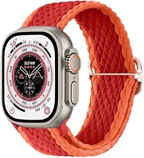 حزام ساعة Sport Solo Loop متوافق مع ابل واتش مقاس 49mm 45mm 44mm 42mm، حزام قماشي مرن للرجال والنساء متوافق مع جميع إصدارات iWatch