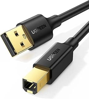 كابل من يو جرين بطول 5 متر نوع USB متوافق مع PC واللابتوب والهواتف الذكية والماسحات الضوئية والطابعات
