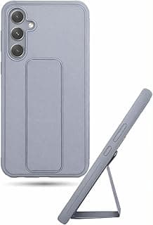 جراب ظهر مغناطيسي بمسند لهاتف سامسونج Galaxy A37 - سيليكون ناعم مضاد للصدمات مع حماية للكاميرا ومسند (رمادي)