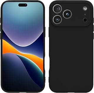 جراب متوافق مع ابل iPhone 17 Pro Max - غطاء سيليكون TPU نحيف وناعم - أسود مط