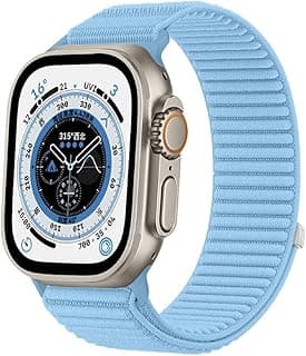Nylon Loop Sport Band Compatible with Apple Watch Series 11/10/9/8/7/6/5/4/3/2/1 SE3 SE2 SE Ultra3/2/1,44mm 45mm 46mm 49mm, Soft Adjustable Fabric Velcro Replacement Strap