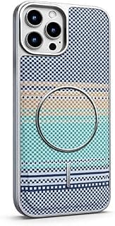 Magnetic Carbon Fiber Texture Armor Case for iPhone 16 – Military-Grade Heavy Duty Protective Cover with Shockproof Bumper, Slim Design (Sky Blue)