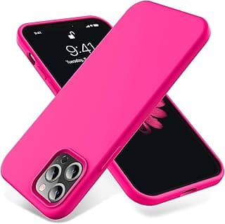 جراب متوافق مع ابل iPhone 15 Pro Max مقاس 6.7 بوصة، سيليكون سائل نحيف، 3 طبقات من الجل الناعم، جراب حماية مقاوم للصدمات مع بطانة مايكروفايبر مضادة للخدش (وردي فاقع)